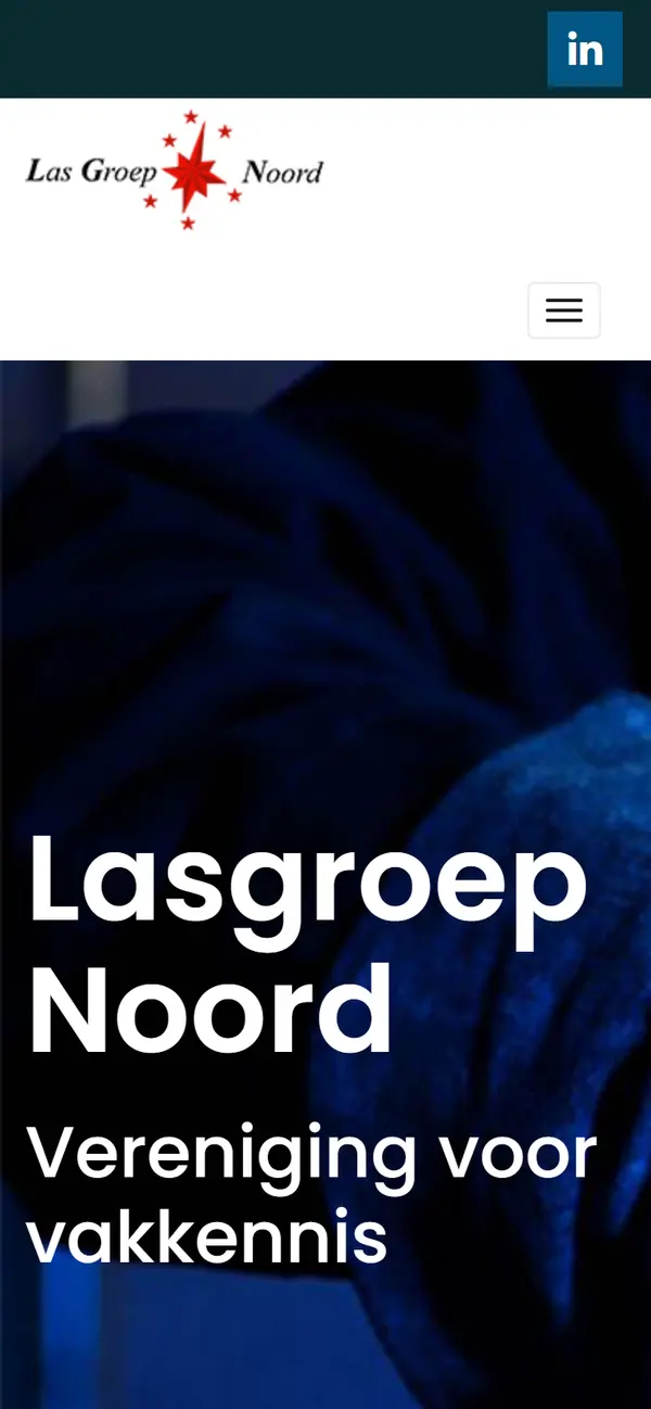 Homepage van Lasgroep Noord op mobiel