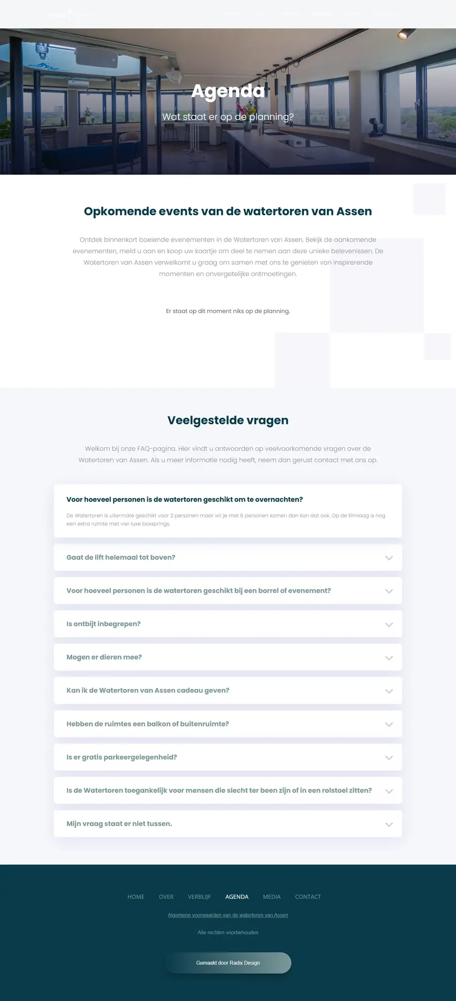 Agenda-pagina van Watertoren Assen